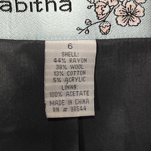Anthropologie Tabitha Jacket Size 6 Gray Blue Wool Blend Terrace House Ruffle - Picture 8 of 11